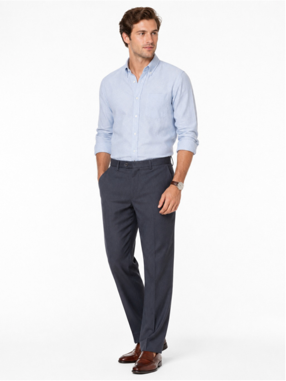 Men's Bass Charcoal Flat Front Dress Pants Waist 32 x 32 NWT